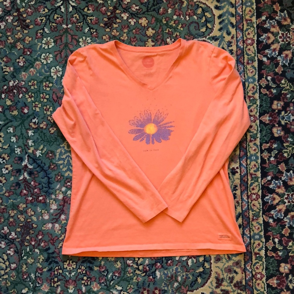 Life is good salmon long sleeve